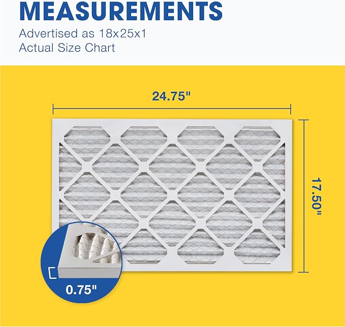 Aerostar 18x25x1 MERV 13, Pleated Air Filter, Box of 6, Made in the USA - Image 2