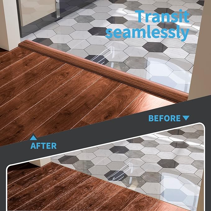 Art3d 10 FT Self Adhesive Vinyl Floor Transition Strip, Laminate Floor Strip - Image 3