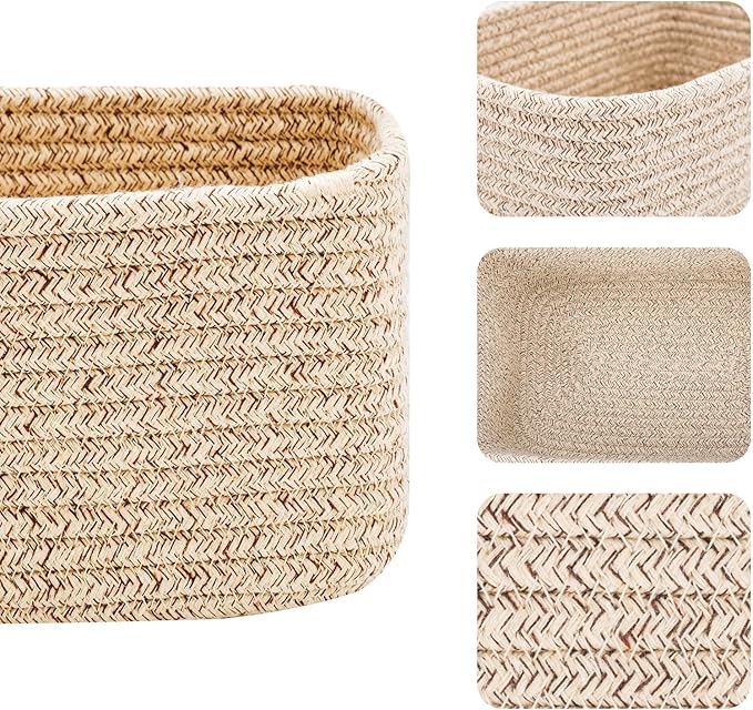 Small Storage Baskets for Organizing | Closet Organizer Bins | Shelf Toy Basket - Image 2
