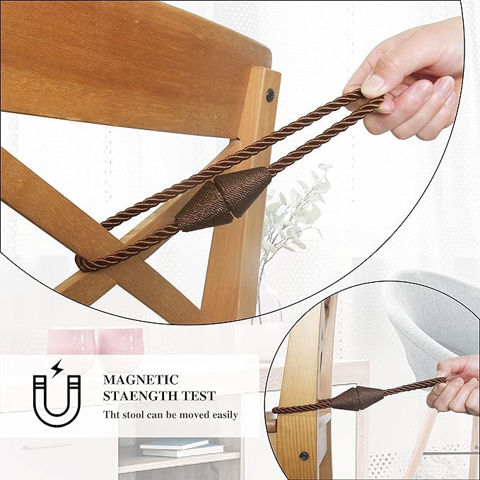 2 Pack Magnetic Curtain Tiebacks Rope Modern Handmade Curtain Tie Backs - Image 4