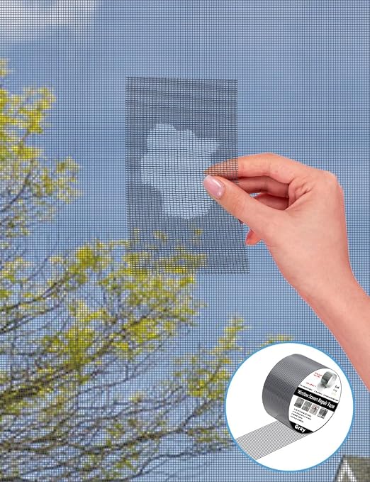 wohohoho Window Screen Repair Tape, 2 in X 40 FT Gray Screen Patch Repair Kit - Image 2