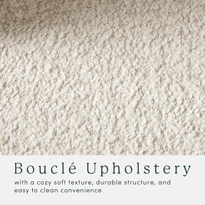 Walker Edison Linley Contemporary Small Storage Bouclé Ottoman - Image 4