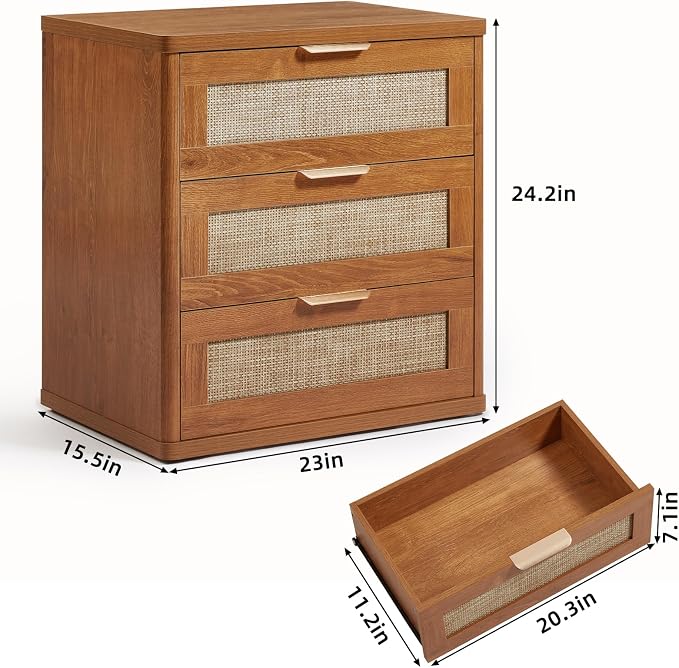 LEYAOYAO Rattan Night Stand Set of 2 - Image 3