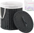 Laundry Hamper with Lid Wicker Laundry Hamper Round 26.5 Gal Laundry Basket by SETVSON