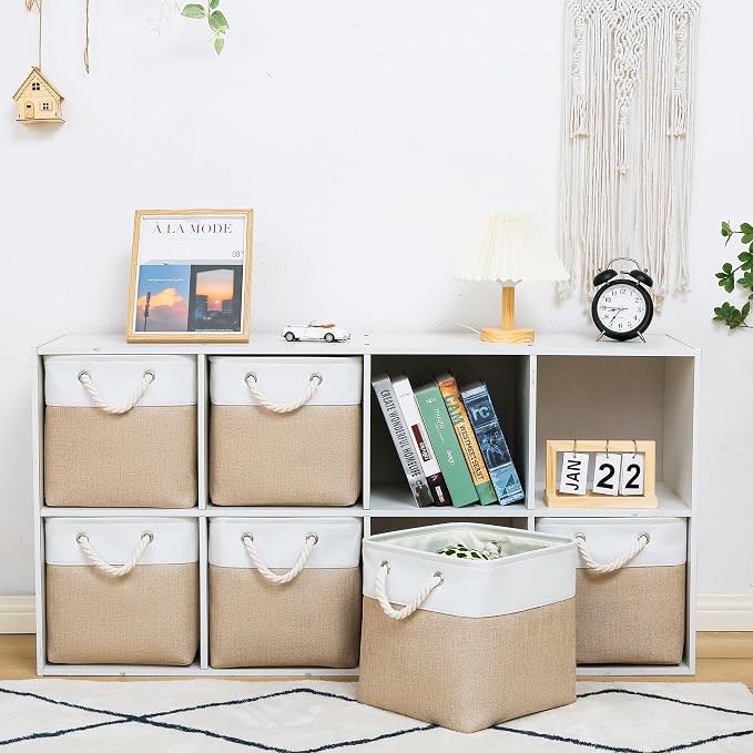 11 x 11 Inch Storage Cubes, 6 Pack Large Collapsible Fabric Storage Bin - Image 2