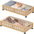 efluky 2-Pack Bamboo Under Bed Storage by efluky