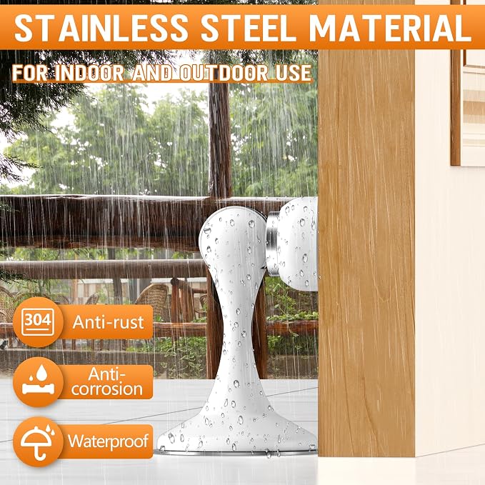 Crosize Magnetic Door Stoppers 2 Pack, Stainless Steel Door Catch - Image 7