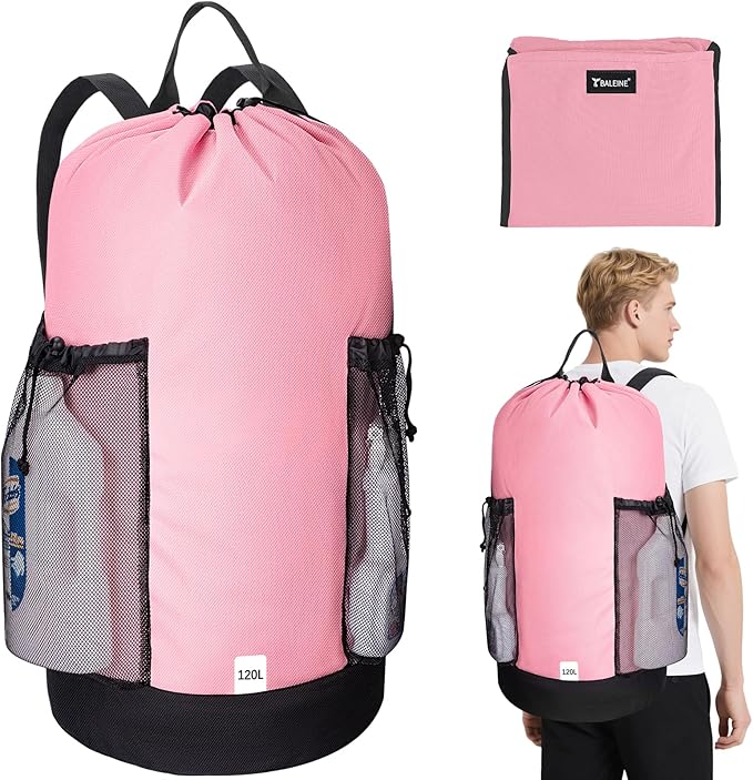 BALEINE 120L Laundry Bag Backpack, 900D Oxford Fabric Large Travel Laundry Bags by BALEINE