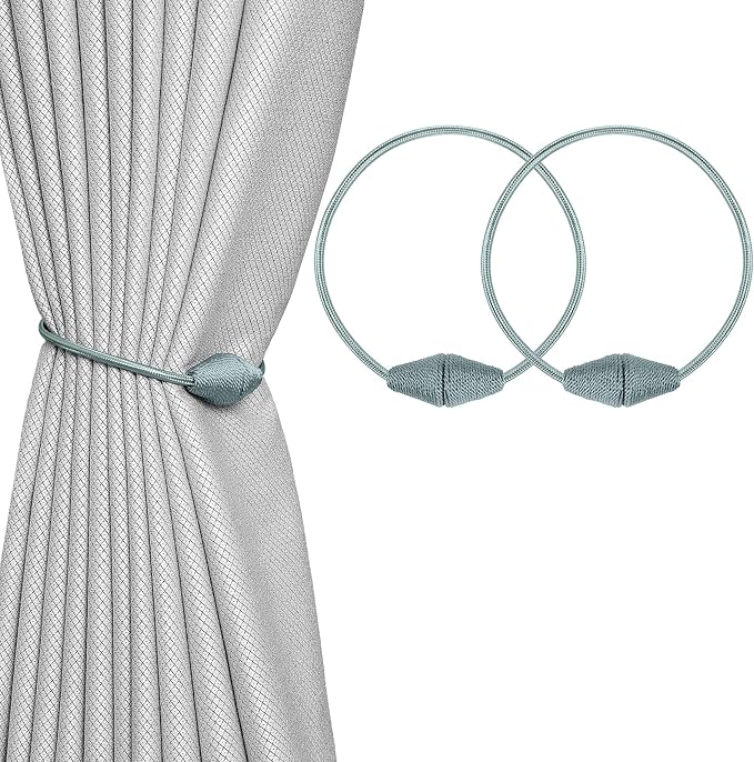 2 PCS Magnetic Curtain Tiebacks, European Style Convenient Drape Tie Backs by YUNTUOO