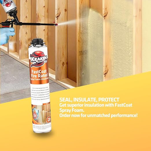 Kraken Bond Fastcoat Fire Rated Spray Foam Insulation Closed Cell in a Can 480 - Image 8