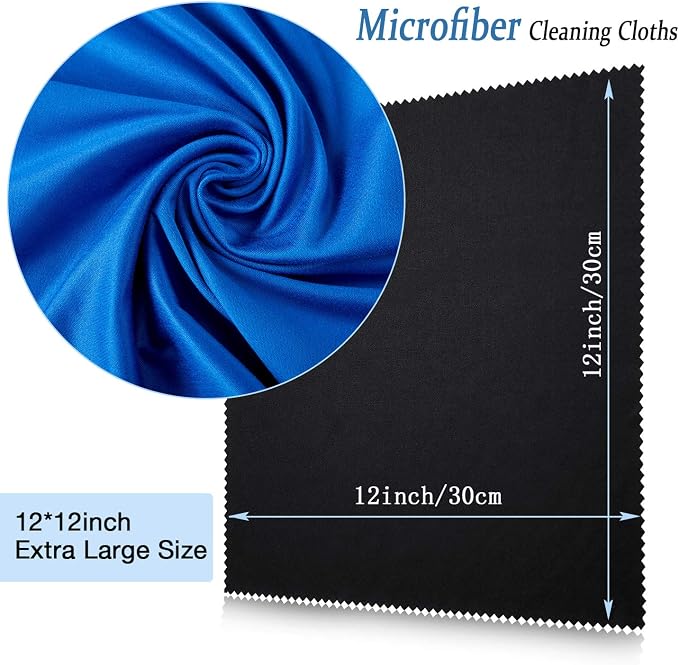 Frienda 12 Pack Large Microfiber Glass Cleaning Cloths 12 x 12 Inch Oversized - Image 2