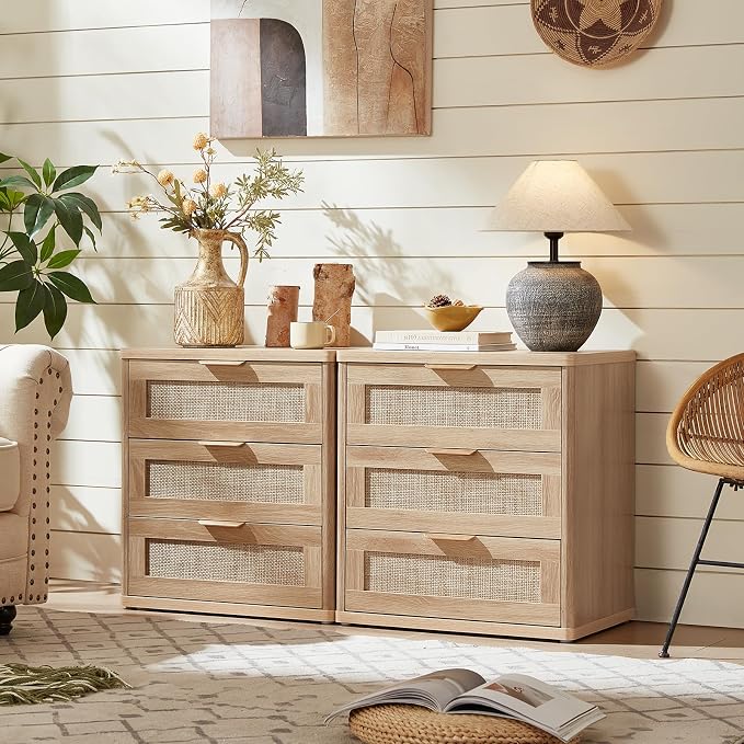 LEYAOYAO Rattan Night Stand Set of 2 - Image 9