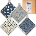 Swedish Dishcloths for Kitchen, 8 Pack Japanese Pattern Reusable Paper Towels by Eulnars