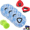 Microfiber Spin Mop Head Replacement 4 Pcs & 2 Chennile Mop Replace & 1 Scrub by BocaStory