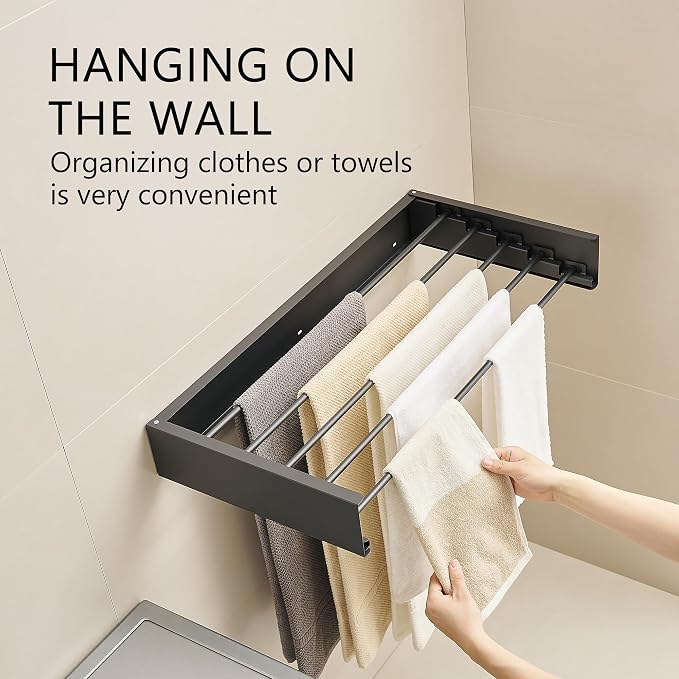 JOOM Laundry Drying Rack Collapsible, Wall Mounted Clothes Drying Rack - Image 4