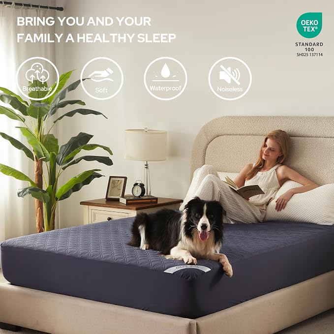 BEDLORE Waterproof Mattress Protector, King Size Noiseless Mattress Pad - Image 3