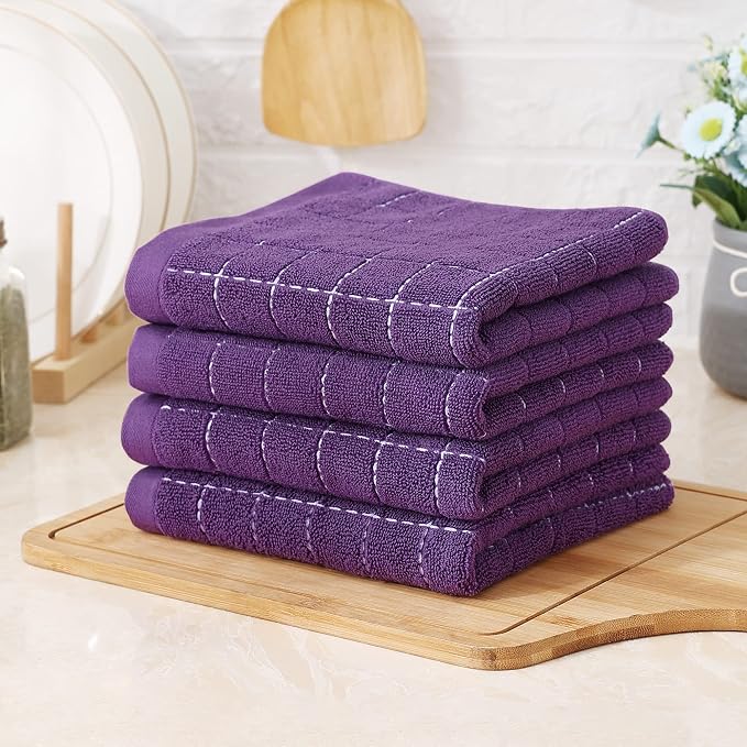Homaxy 100% Cotton Terry Kitchen Towels, Checkered Designed, Soft and Super - Image 8