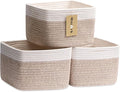Small Organizing Baskets for Cubes Shelf, 9.7x9.7x7.1 Inch Rope Woven Storage by MiniArkStorageBasketsHome
