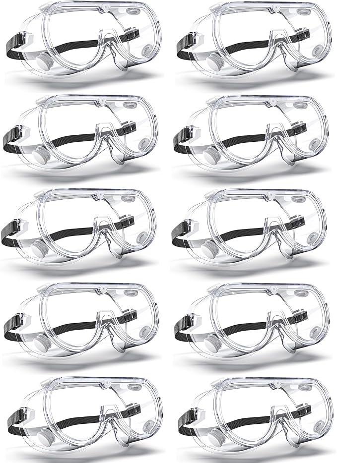Anti-Fog Indirectly Vented Lab Safety Goggles Over Glasses by EinKau