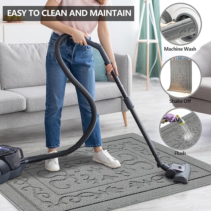 FONEYI Indoor Door Mat 32" x 48", Dirt Trapper Door Mats Non-Slip Entryway Rugs - Image 5