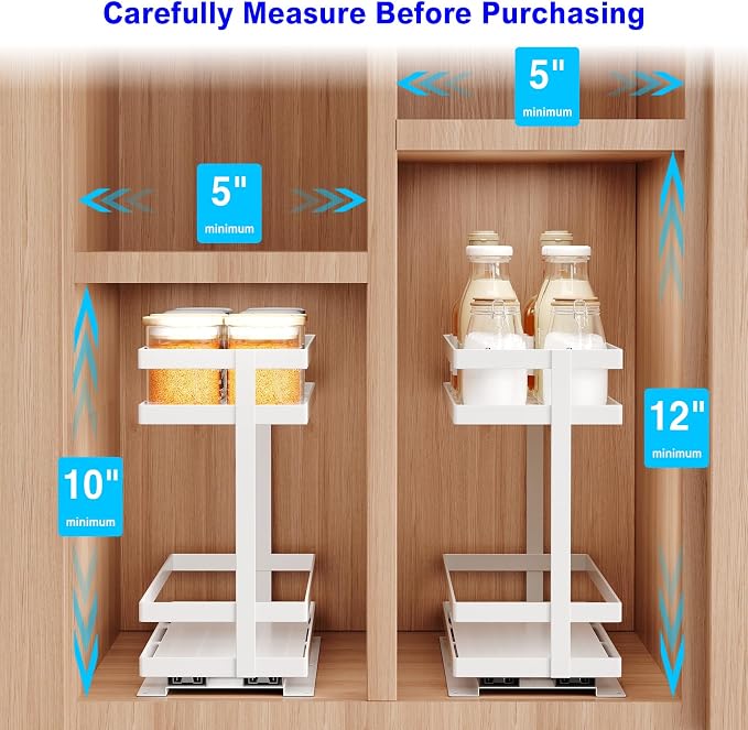 2 Pack Pull Out Spice Rack Organizer - Image 9