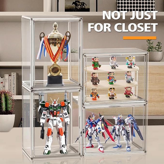 4Pack Clear Shoe Box Organizer, Acrylic Display Cases - Image 7
