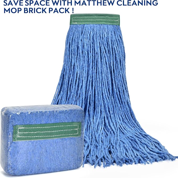 Matthew Cleaning 20oz 3Pack Cotton Floor Mop, Cotton Looped-Open String Heavy - Image 4