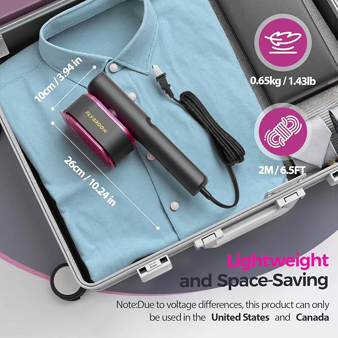 Travel Steamer for Clothes, 1200W Portable Steamer ＆ Iron 2 In 1, 13s Heat Up - Image 8