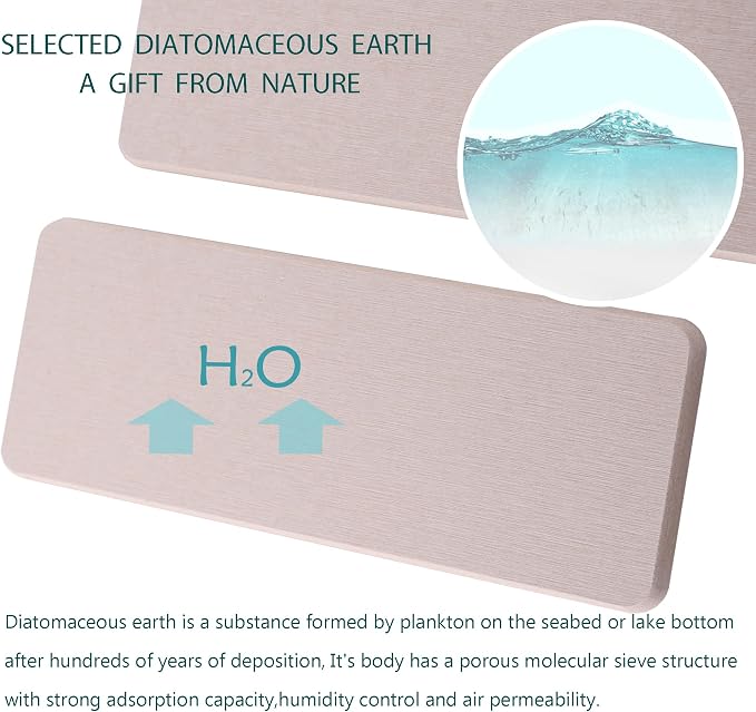 2 Pcs Water Absorbing Stone Trays, Kitchen/Bathroom Sink Soap Dish, Diatomite - Image 2