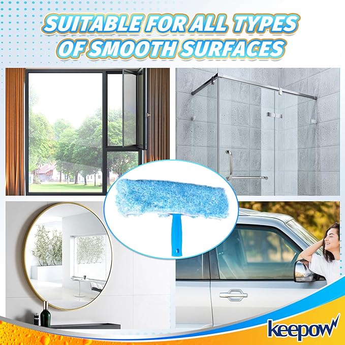 KEEPOW 10" Professional Microfiber Window Scrubber Refill Replacement Compatible - Image 6