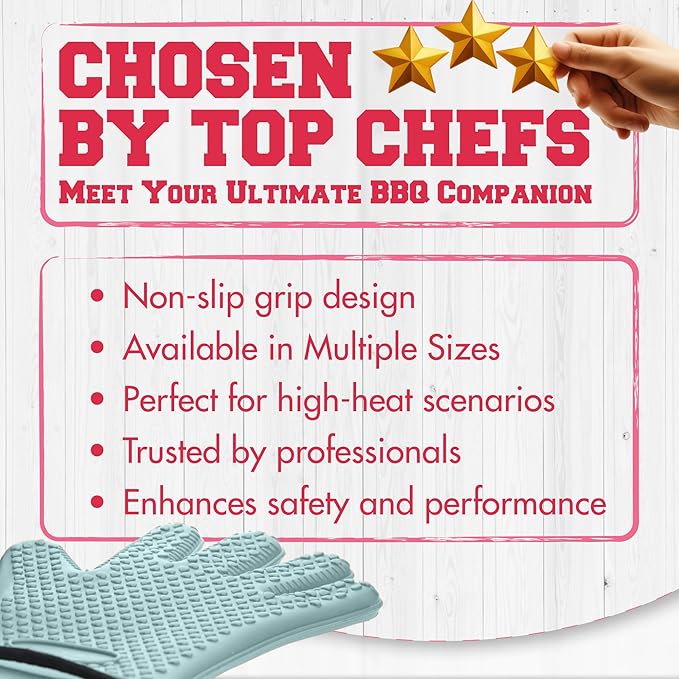 KITCHEN PERFECTION XL Silicone Smoker Oven Gloves - Image 6