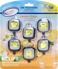 Air Jungles Lemon Ginger Scent Car Air Freshener Clip, 6 Vent Clips, 4ml Each by AirJungles