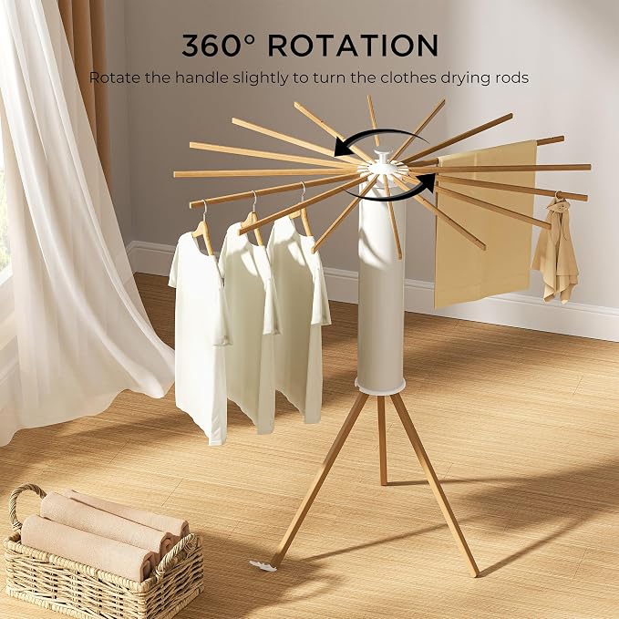 Tripod Clothes Drying Rack, Garment Rack Portable and Foldable Space Saving - Image 3