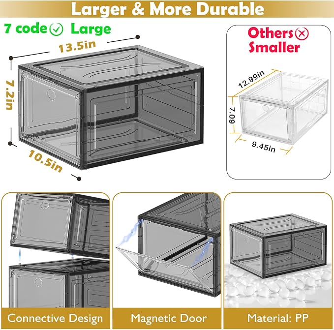 7 code Thicken & Sturdy Clear Shoe Storage Organizer - Image 3