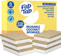 FabTab Coconut and Cellulose Sponges, Plant-Based, Non-Scratch Cleaning Sponges by FabTab