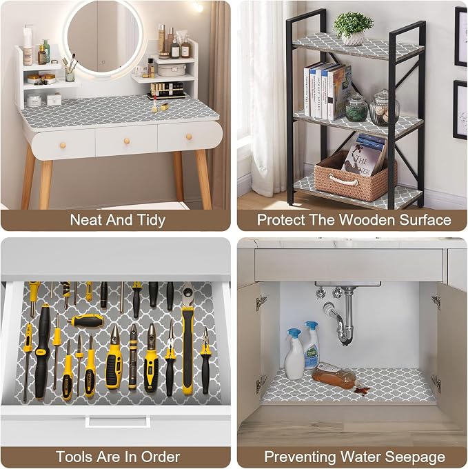 OcePor Non-Adhesive Drawer and Shelf Liner 17.5IN x 20FT，Non Slip Cabinet and - Image 7