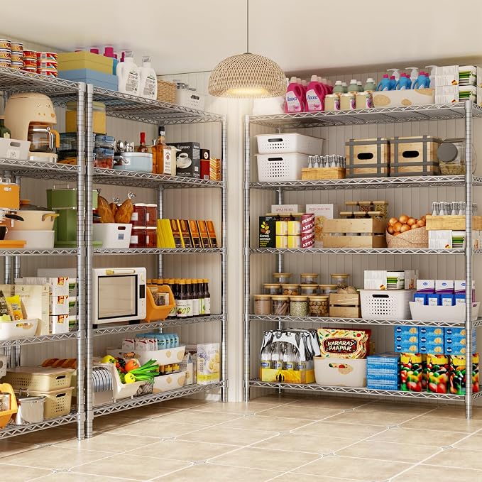Storage Shelves, 5-Tier Adjustable Metal Industrial Utility Shelf Rack - Image 6
