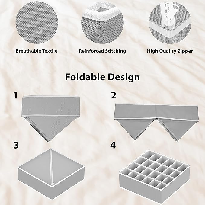 SIMPLE HOUSEWARE Closet Underwear Organizer Drawer Divider Assorted 7 Pieces - Image 7