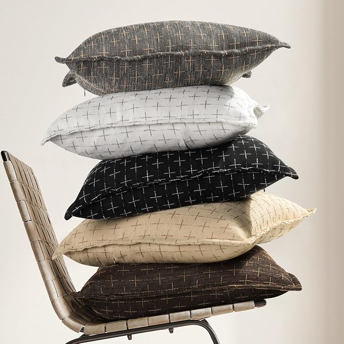 ZWJD Pillow Covers 18x18 Set of 2 Soft Polyester Textured Pillow Covers - Image 5