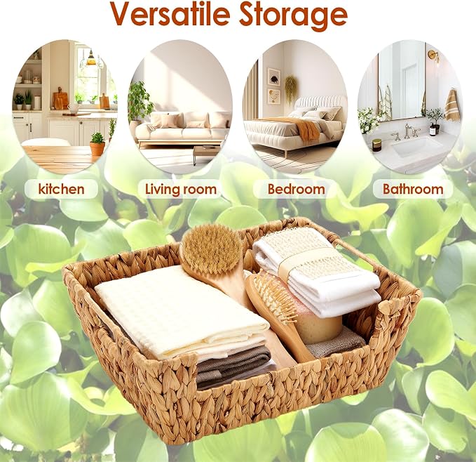 Water Hyacinth Wicker Basket 2 Pack - Image 8