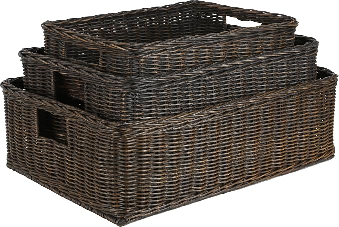 The Basket Lady Under The Bed/Basic Wicker Storage Basket, 20 in L x 14.5 in W - Image 2