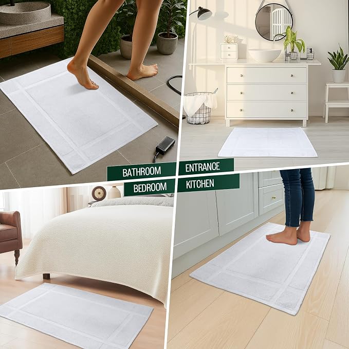 Pearl Linens Pack of 6 100% Cotton Bath Mat 20X30 inches, Soft & Absorbent - Image 7