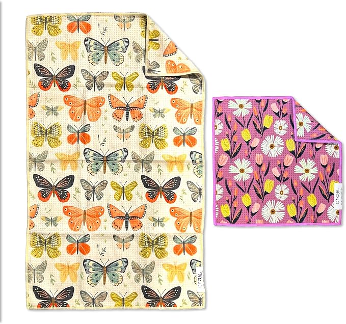 Microfiber Hand Towel & Washcloth Set of 2 by CraeHome