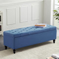 Storage Ottoman 50.2 Inches Upholstered Fabric Storage Ottoman Bench，Button by LivingGiving