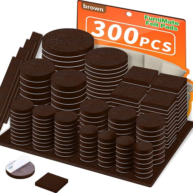 Felt Furniture Pads 300 Pieces, Furniture Pads by FurniMate