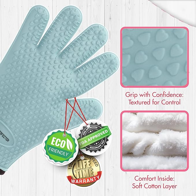 KITCHEN PERFECTION XL Silicone Smoker Oven Gloves - Image 5