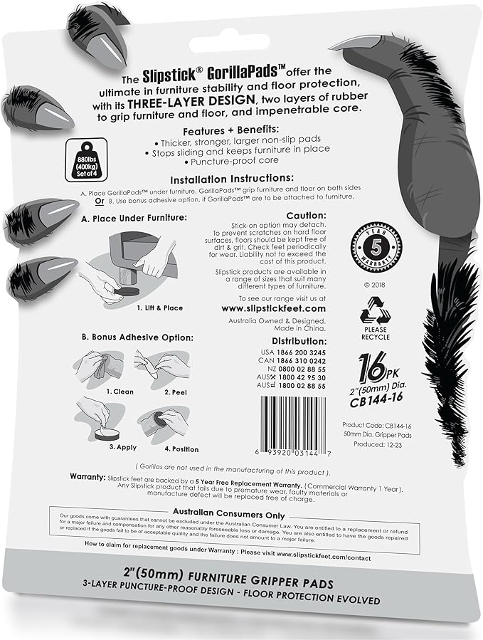 GorillaPads Non Slip Furniture Pads/Floor Grippers 2 Inch Round Floor Protectors - Image 6