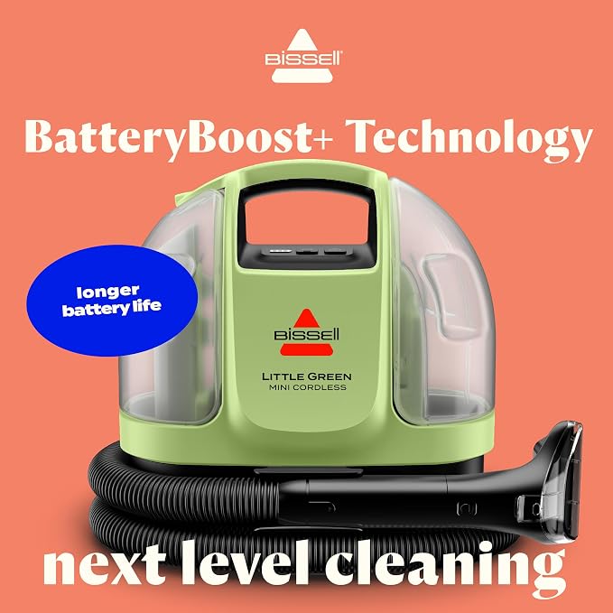 BISSELL Little Green Mini Cordless Portable Carpet and Upholstery Deep Cleaner - Image 3