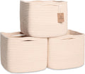 NaturalCozy Storage Cubes 9”x9”x7”Cotton Rope Woven Baskets by NaturalCozy