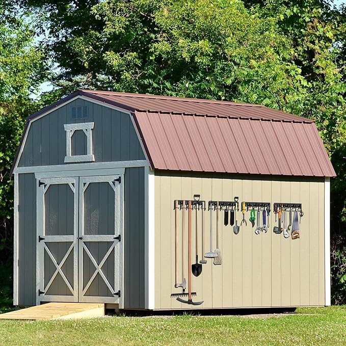 LEYU Metal Garage Tool Organizer Wall Mount, 4 Pack Garden Tool Organizer - Image 2